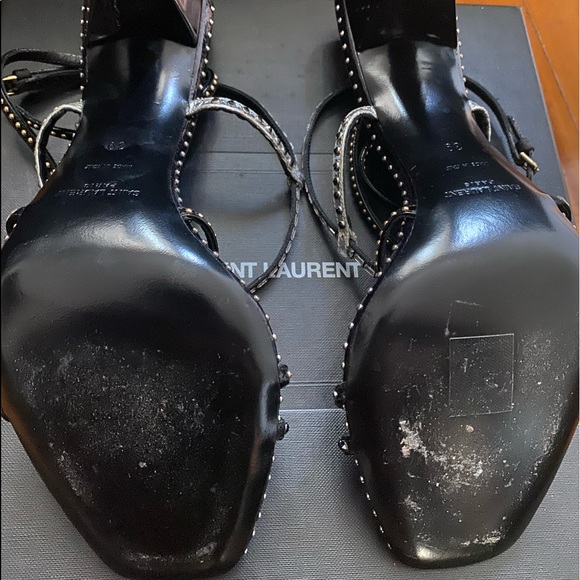 SAINT LAURENT STRAPPY STUDDED HEEL - Picture 4 of 6